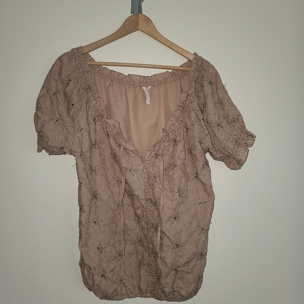 Hester & Orchard blouse tan sz s